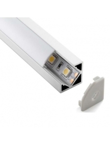 Profilo Alluminio Barra Angolare 1Mt +Plexiglass Strip LED 8-12MM 007