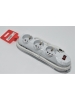 Multipresa 9 posti 3 polivalenti schuko +10/16A + 6 bivalenti 10/16A-cavo bianco da 1,5m. rosi 92101