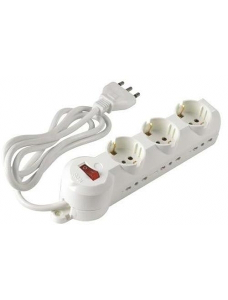 Multipresa 9 posti 3 polivalenti schuko +10/16A + 6 bivalenti 10/16A-cavo bianco da 1,5m. rosi 92101